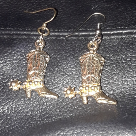 Pierced cowboy boot earrings. - Picture 3 of 5